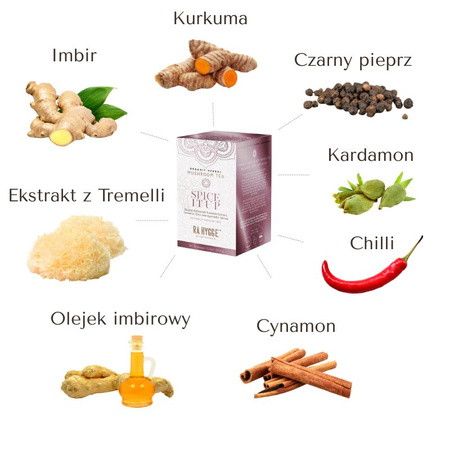 BIO herbatka SPICE IT UP - Termin ważności: 6.01.2027 r. - z ekstraktem Tremella - 16 torebek (28,8g)