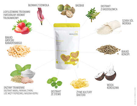 Białko wegańskie PREMIUM + Superfoods - Owocowy (1 kg)
