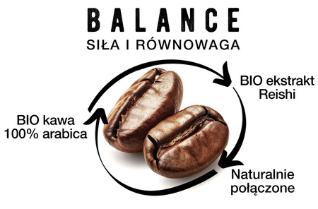 BIO KAWA z REISHI Ra Hygge w ziarnach - ekologiczna, niskokwasowa z ekstraktem Reishi (1kg)