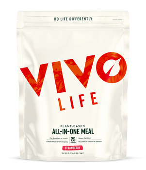 Vivo Life ALL-IN-ONE (WHOLE) Truskawkowy - białko roślinne, witaminy i składniki mineralne (1 kg/25 porcji)